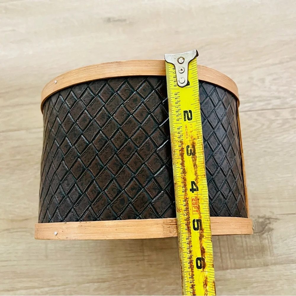 VINTAGE BARREL Wood‎ With Faux Leather Barrel Box Storage